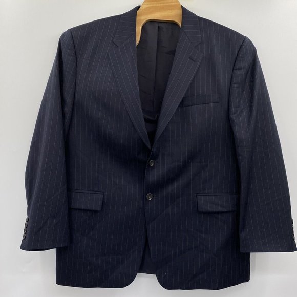 Lauren Ralph Lauren Men's 46 Wool Black Striped Blazer Sport Coat‎ - Picture 1 of 6